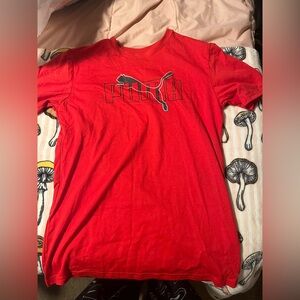 Red puma short sleeve shirt size large 14-16